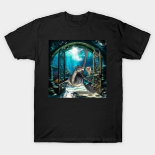 Cute little mermaid with seadragon. T-Shirt